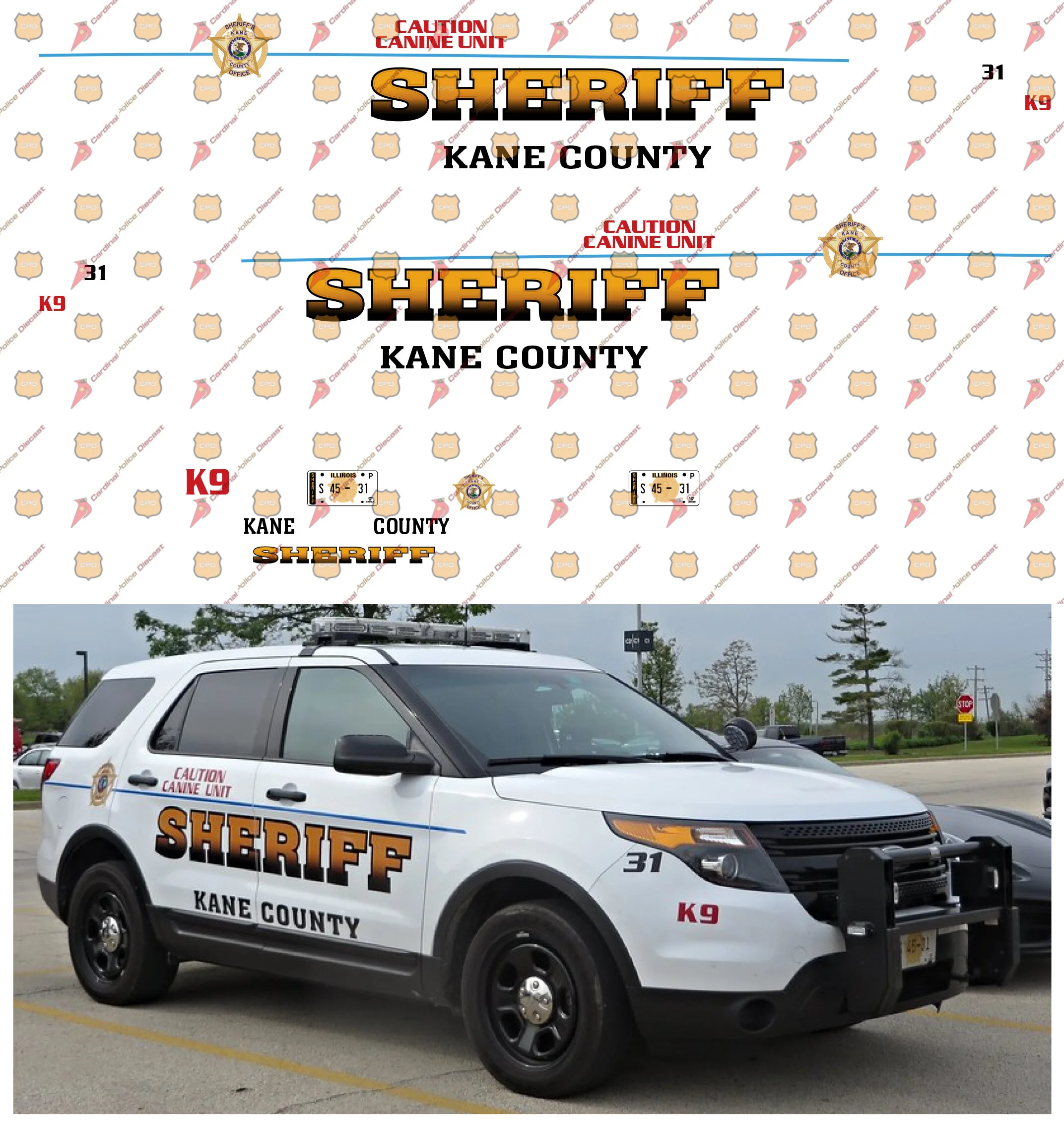 Kane County, IL Sheriff's Office — Cardinal Police Diecast
